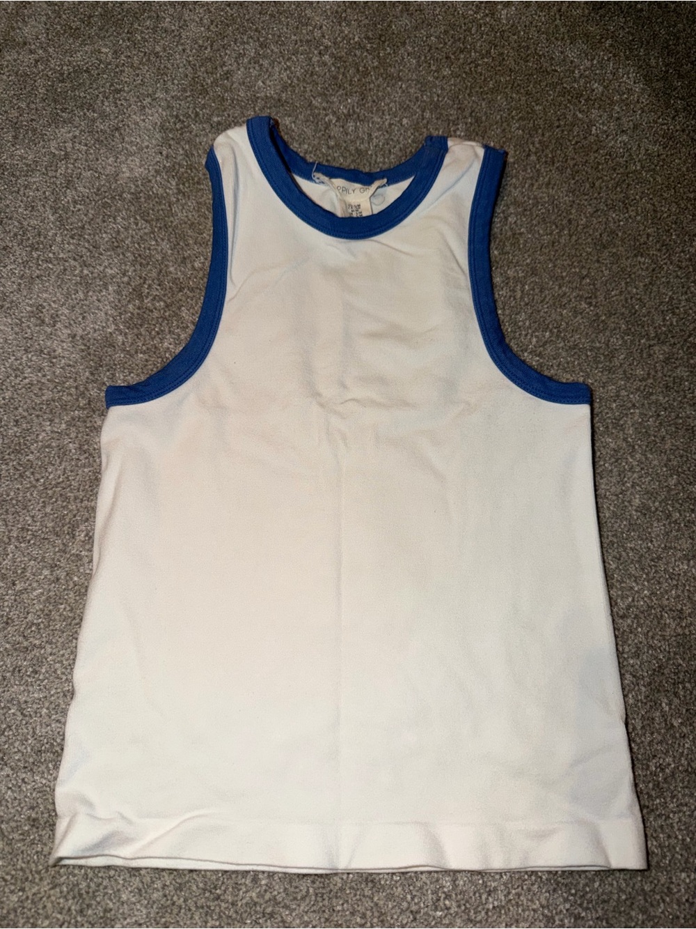 Women's Tank Top with Blue Trim
